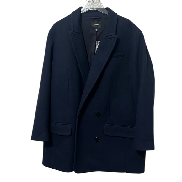 Express Jackets & Blazers - Express Blue Oversized Coat Size XL NWT